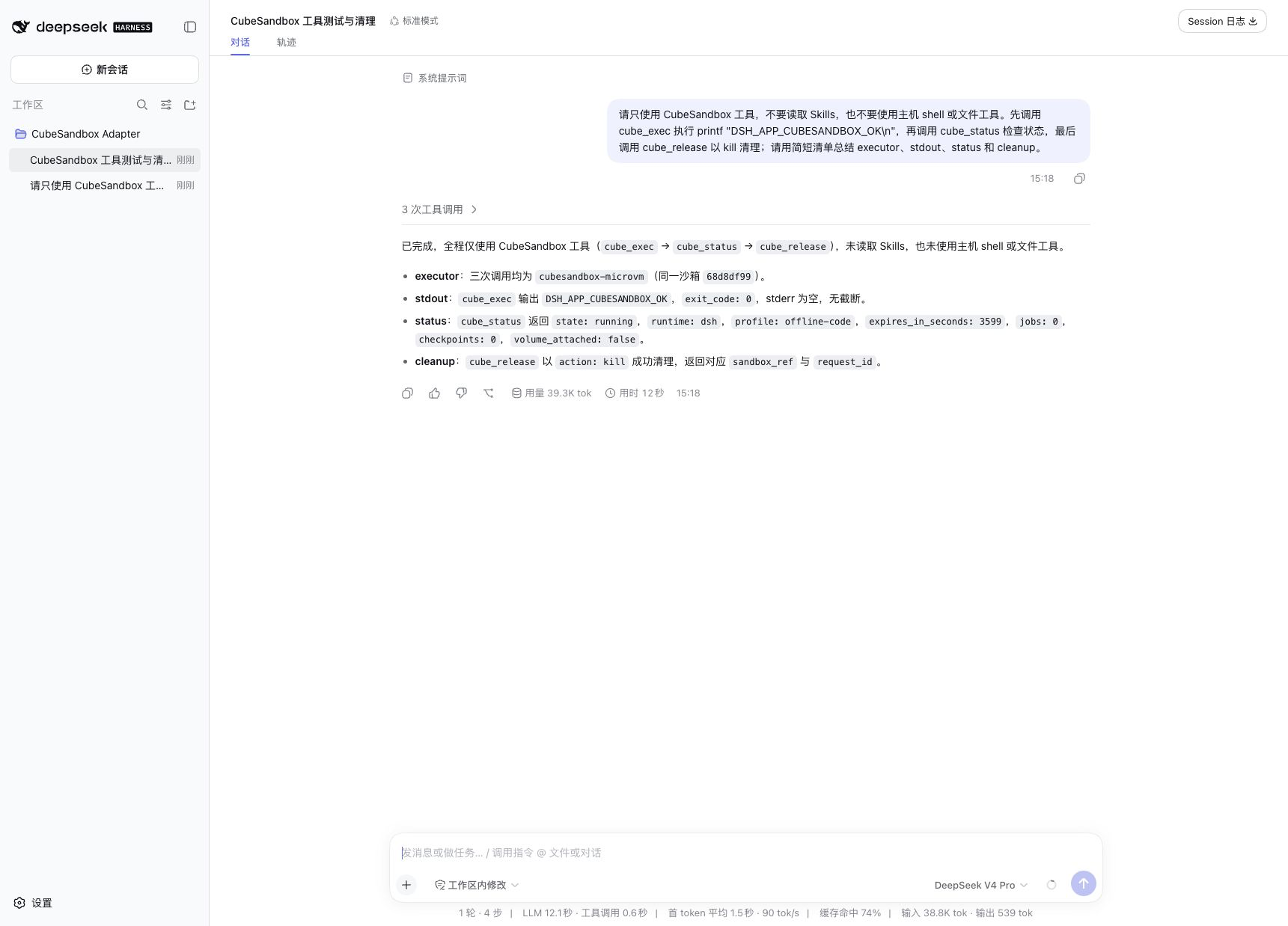 DSH using CubeSandbox