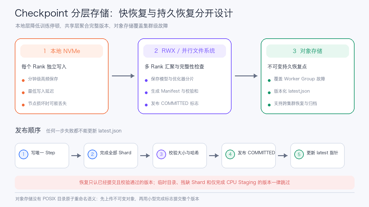 Checkpoint 的分层存储与发布路径